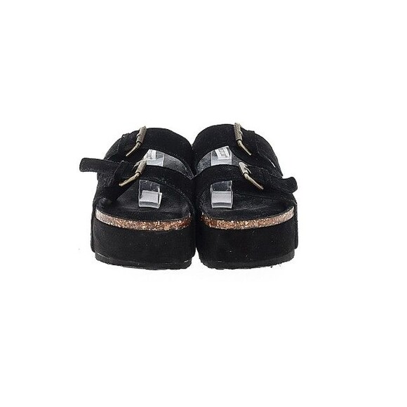 Project Cloud Black Suede Y2K Chunky Platform Buckle Sandals 90s Women's Size 11 - Picture 8 of 12